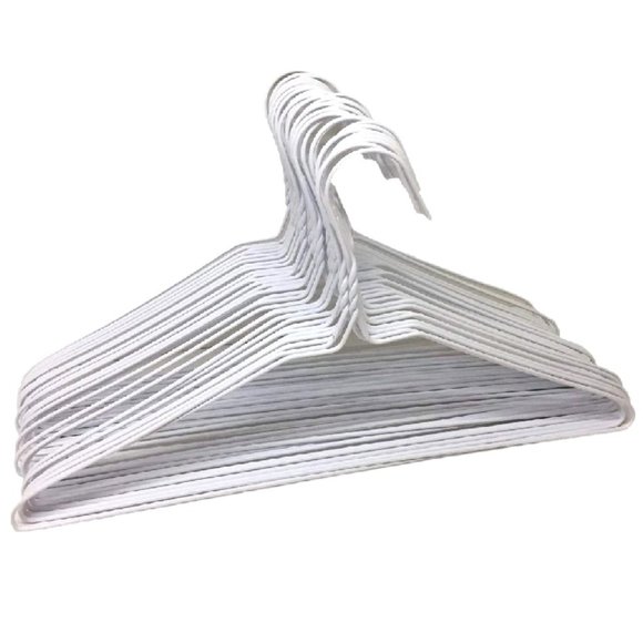 Storage & Organization White Vinyl Coated Wire Drip Dry Adult Coat